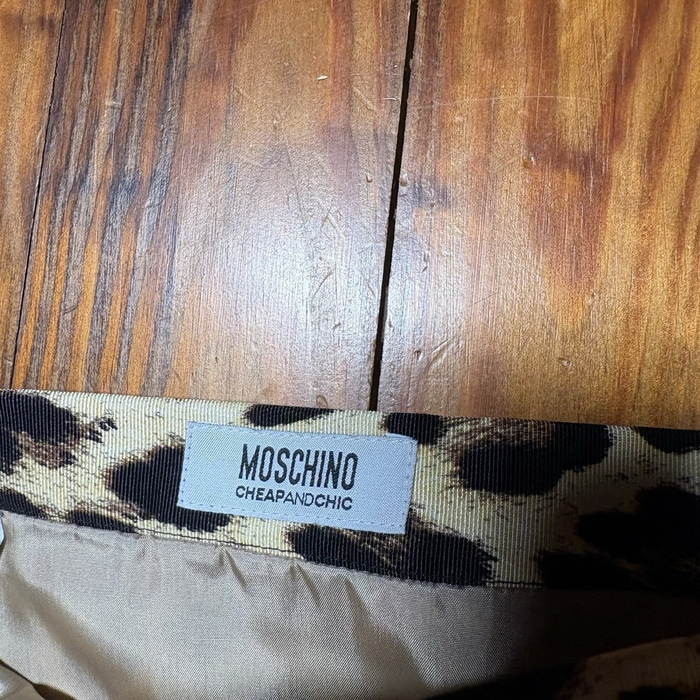 Vtg MOSCHINO Cheap and Chic Leopard Floral Embroidered Pencil Skirt Sz 8 A1574 - Picture 7 of 13